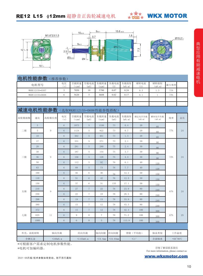REDC φ12mm系列 WKRE1215S-正齒減速電機(jī) REDC φ12mm系列 WKRE1215S-正齒減速電機(jī)