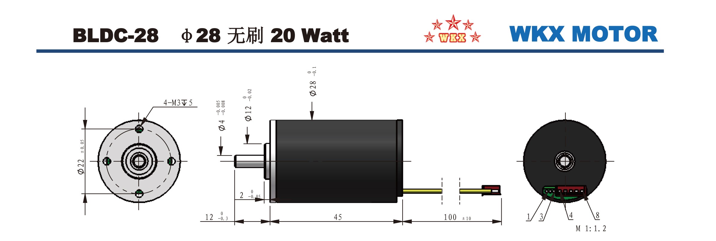 BLDC φ28mm系列 WKBL2840S-2451 BLDC φ28mm系列 WKBL2840S-2451